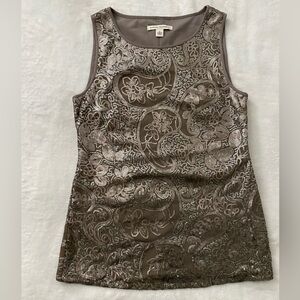 BANANA Republic Brown Taupe Sequin Sleeveless Top Size‎ 4